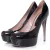 Gucci pumps met open teen en platform van lakleer