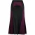 Off White Dames/Dames Tweekleurige Satijnen Reguliere Midi Rok (Zwart/Bourgondië)