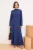 Marineblauwe platte maxi-jurk voor dames met hijab