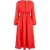 Yumi Midi-swingjurk met glans en dobbypatroon voor dames (Rood)