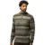Trui State of Art groen gestreept half zip