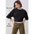 TRENDYOLMİLLA Dames Zwart Effen Driekwart mouw Oversized T-shirts