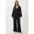 Hoge Taille Wijde Pijpen Broek & V-Hals Blouse met Strikdetails Set