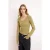 TRENDYOLMİLLA Dames Kaki Effen Lang Getailleerd Blouses