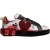 Dolce & Gabbana Witte Rode Kristallen Leren Portofino Sneakers Schoenen