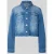 Marc Cain Kort jeansjack met franjes