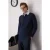 TRENDYOL MAN Heren Donkerblauw Effen Lang Oversized Sweatshirts