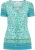 usha blouse met korte mouwen Dames Turkoois Veelkleurig