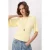 TRENDYOLMİLLA Dames Geel Effen Kort Getailleerd T-shirts