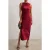 Reiss Back Detail Midi Dress Red