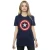 Marvel Dames/Dames Avengers Captain America Gekrast Schild Katoenen Vriendje T-shirt (Marineblauw)