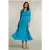 River Woods Petrol V-neck Dress 3/4 Sleeves Blue