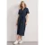 Street One Dames Midi-jurk met bowlingkraag in Blauw