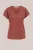 WE Fashion – Dames jersey T-shirt van linnen – Regular fit – Roestbruin – Linnen –