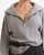 Lune Olly Half Zip Knit Sweater Grijs trui