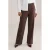 WE Fashion jersey high waist pantalon donkerbruin