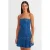 Aangesloten Strapless Denim Mini-jurk