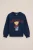 WE Fashion – Meisjes oversized sweater met print – Oversized – Donkerblauw – Katoen –