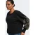 ONLY CARMAKOMA Plus Size regular fit trui met borduursels – zwart