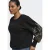 ONLY CARMAKOMA Plus Size regular fit trui met borduursels – zwart