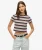 Kort Vintage T-shirt met Strepen Blauw