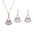 Orphelia ‘Carina’ Dames 925 Sterling Zilver Set: Halsketting + Oorbellen – Roze SET-7436