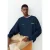 MANGO TEEN oversized sweater met backprint – donkerblauw