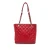 Klassieke Gequilte Flap Tote Rood Leer