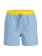 Jack & Jones Junior Zwemshorts ‘JPSTMaui Archive’  lichtblauw / donkergeel