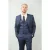 Heren 3-delig Prince Of Wales Blauwe Pak Werkoutfit
