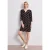 Street One Dames Knielange jurk met gespleten hals en print in Bruin