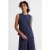 Ruby gilet met linnen krijtstreep donkerblauw