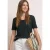 Street One Dames Shirt met korte mouwen en knoopdetail in Groen