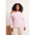 Trendyol Curve Dames Roze Gestreept Lang Regular fit Grote maten Blouses