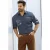 Jan Vanderstorm casual overhemd donkerblauw