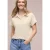 Street One Dames Poloshirt met korte mouwen en geribd detail in Beige