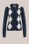 WE Fashion – Dames fijngebreid vest met ruit – Regular fit – Donkerblauw – Livaeco™ Viscose –