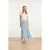 Smashed Lemon Zwierige maxi-rok met geborduurde print en stroken |