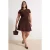 Trendyol Curve Dames Bruin Effen Kort / Mini Kort Casual Skater Grote maten Jurk