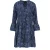 Marine Paisley jurk met geplooide naden