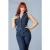 Topvintage exclusive ~ Charlie gilet in mid blauw