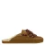 Manfield suède clogs met franjes – cognac
