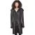 Dames zwarte schapenvacht duffelcoat met capuchon-Ottawa