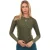 Skins Dames-serie 3: nylon shirt met lange mouwen (Kaki Groen)