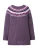 Ulla Popken Trui  aubergine / wijnrood / zwart