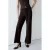 Mango corduroy straight leg pantalon met ceintuur – donkerbruin