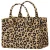 Sarlini shopper met panterprint zand