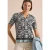 Shirt met korte mouwen, gespleten hals en print
