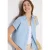 Blouse met hangende schouder in linnen