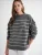 MixRay Oversized trui  donkergrijs / wit